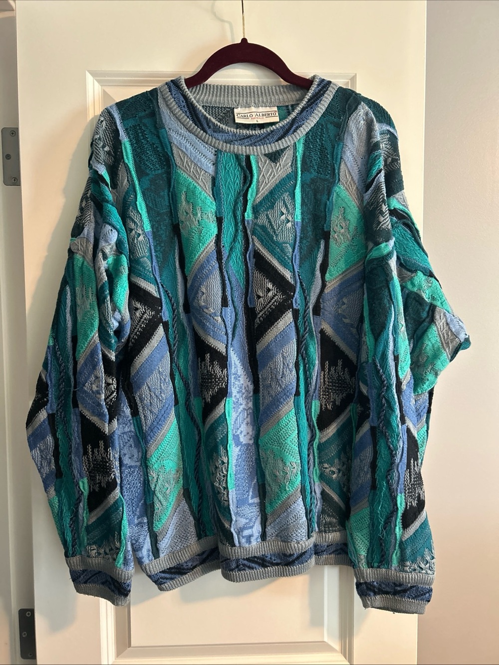 90s Vintage Cotton 3D printed Carlo Alberto Sweater - Coogi inspired